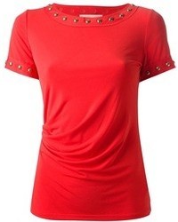 Женская красная футболка с круглым вырезом от MICHAEL Michael Kors