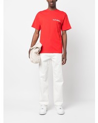 Мужская красная футболка с круглым вырезом от Aries