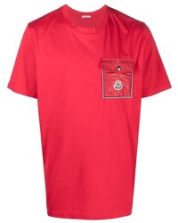 Мужская красная футболка с круглым вырезом от Moncler