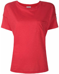 Женская красная футболка с круглым вырезом от Moncler