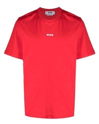 Мужская красная футболка с круглым вырезом от MSGM