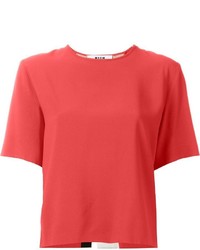 Женская красная футболка с круглым вырезом от MSGM