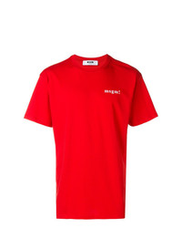 Мужская красная футболка с круглым вырезом от MSGM