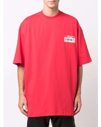 Мужская красная футболка с круглым вырезом от Vetements
