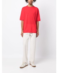 Мужская красная футболка с круглым вырезом от Kiton