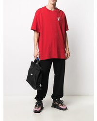 Мужская красная футболка с круглым вырезом от Off-White