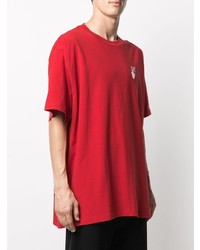 Мужская красная футболка с круглым вырезом от Off-White