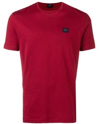 Мужская красная футболка с круглым вырезом от Paul & Shark