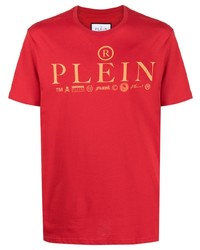 Мужская красная футболка с круглым вырезом от Philipp Plein