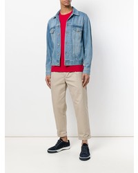 Мужская красная футболка с круглым вырезом от Sun 68