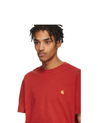 Мужская красная футболка с круглым вырезом от CARHARTT WORK IN PROGRESS