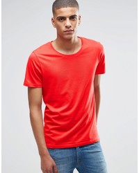 Мужская красная футболка с круглым вырезом от Selected