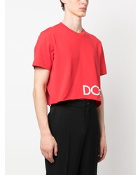 Мужская красная футболка с круглым вырезом от Dolce & Gabbana