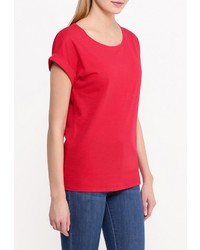 Женская красная футболка с круглым вырезом от Sisley