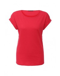 Женская красная футболка с круглым вырезом от Sisley