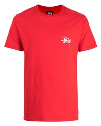 Мужская красная футболка с круглым вырезом от Stussy
