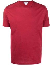 Мужская красная футболка с круглым вырезом от Sunspel