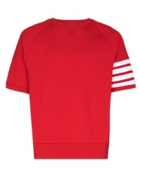 Мужская красная футболка с круглым вырезом от Thom Browne