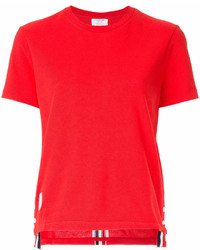 Женская красная футболка с круглым вырезом от Thom Browne