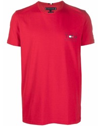 Мужская красная футболка с круглым вырезом от Tommy Hilfiger