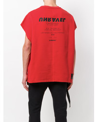 Мужская красная футболка с круглым вырезом от Unravel Project
