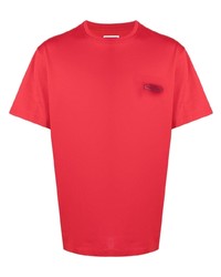 Мужская красная футболка с круглым вырезом от Wooyoungmi
