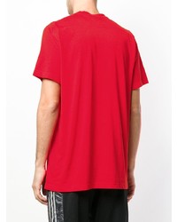 Мужская красная футболка с круглым вырезом от adidas