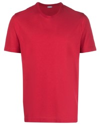 Мужская красная футболка с круглым вырезом от Zanone