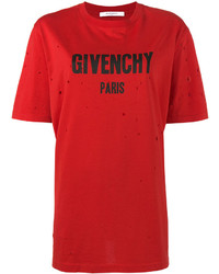 Женская красная футболка с принтом от Givenchy