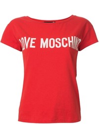 Женская красная футболка с принтом от Love Moschino