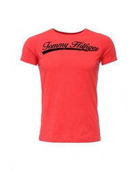 Женская красная футболка с принтом от Tommy Hilfiger