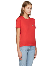 Женская красная футболка от MAISON KITSUNE