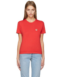 Женская красная футболка от MAISON KITSUNE
