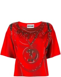 Женская красная футболка от Moschino