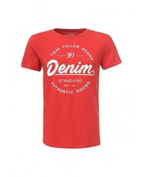 Мужская красная футболка от Tom Tailor Denim