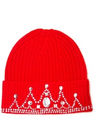 Женская красная шапка с принтом от Markus Lupfer