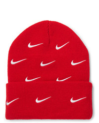 Мужская красная шапка с принтом от Nike