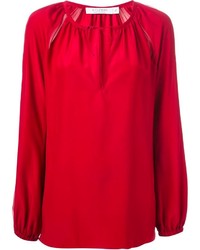 Красная шелковая блузка с длинным рукавом от Altuzarra