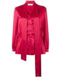 Красная шелковая блузка от Balenciaga
