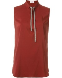 Красная шелковая блузка от Brunello Cucinelli