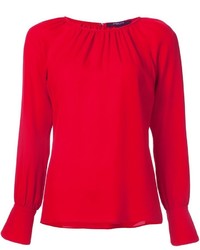 Красная шелковая блузка от Derek Lam