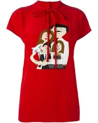 Красная шелковая блузка от Dolce & Gabbana