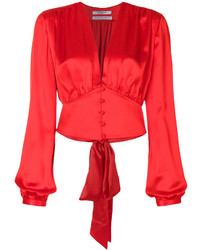 Красная шелковая блузка от Givenchy