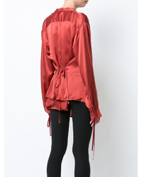Красная шелковая блузка от Ann Demeulemeester
