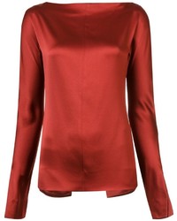 Красная шелковая блузка от Protagonist