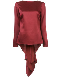 Красная шелковая блузка от Rosetta Getty