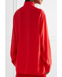 Женская красная шелковая классическая рубашка от The Row