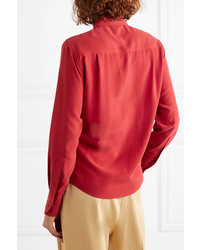 Женская красная шелковая классическая рубашка от Joseph