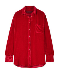Женская красная шелковая классическая рубашка от Sies Marjan