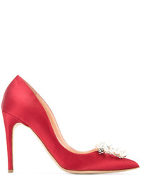 Красная шелковая обувь от Rupert Sanderson